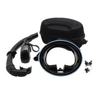 MotiveTech Maschera da Snorkeling con Custodia Vetro Temperato Maschera da Sub con Boccaglio Anti-Perdite Respiratore per ulti, Immersioni , Nero Blu , Adulto