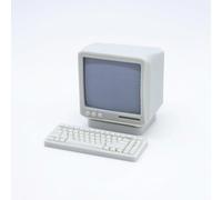 MotiveTech Mini Computer Vintage Retrò Computer in Miniatura Decorativo Set di Accessori in Miniatura per Collezionisti, Modellisti, Scenografia Fotografica, 1 12