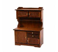 MotiveTech Mobile in Legno di Betulla 1:12 a più Scomparti Credenza con Ripiano e Superficie di Lavoro Decorativo per Bambini,