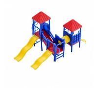 MotiveTech Modello Area Gioco con Tunnel e Piattaforme Statico Modellino di Giochi in Plastica Realistico Giocattolo per Studenti, Diorami Paesaggistici, L