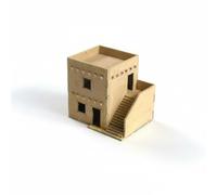 MotiveTech Modello di Edificio Medio Orientale Miniatura 1 72 Kit Costruzione Casa in Scenografia per Wargame Struttura in Legno da Assemblare Base, Building B