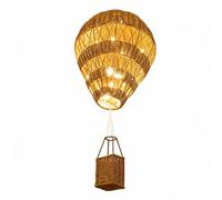 MotiveTech Mongolfiera in Rattan Raffinato | Luce Calda D'atmosfera, Decorativo, Cestino intrecciato, per Cameretta, Nursery, Set Fotografici, Neonati