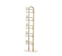 MotiveTech Occhiali con 5 Ripiani e Base Ovale Autonte Rastrelliera Occhiali in Ferro Verniciato Salvaspazio Organizer per Casa, Oro