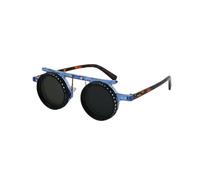 MotiveTech Occhiali da Sole Protezione Occhiali Polarizzati Occhiali Steampunk Occhiali Rotondi Occhiali Regolabili con Lenti a Densità Antiabbagliamento con, Blu