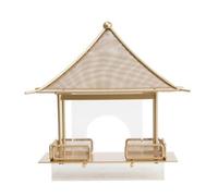 MotiveTech Ornamento a Padiglione Cinese in Met Dorato Ornamento con Tetto a Punta e Pannelli in Rete Reticolare Asiatico Mini Pagoda Met ngressi