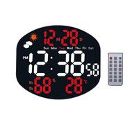 MotiveTech Orologio da Parete Digitale con Sveglia E Display LED, per E L'Ufficio, Rosso