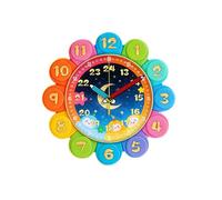 MotiveTech Orologio didattico analogico per bambini, impara a leggere l'ora per la della scuola, Colorato