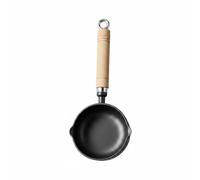 MotiveTech Padella in Ghisa Padella Casseruola Padellino Multiuso per Scaldare Olio Sciogliere Burro Scaldare Latte O Friggere Un Uovo Beccucci Doppi Manico, 11CM, Manico Norm+Spazzola