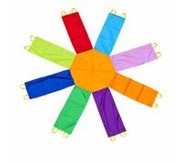 MotiveTech Paracadute da Gioco | Tessuto Resistente, Cooperativo, Paracadute con Foro Centrale, per Educazione Motoria, Bambini, Scuole Dell'infanzia, 3.6M