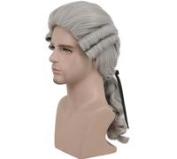 MotiveTech Parrucca da Giudice Storica | Resistente Al, Parrucca Barocca, Ondulata, per Cosplay, Uomo