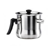 MotiveTech Pentola Inossidabile Casseruola Pentolino Padella Bollilatte con Coperchio Abbinato E Maniglie Ergonomiche Finitura Spazzolata Interna per Pulizia, 2L