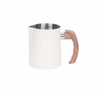 MotiveTech Pentolino Graduato per Latte, Art Graduata Interna, Pentolino Latte Resistente Alla Ruggine Montalatte, Bricco Professionale con Beccuccio per Espresso, Montalatte, Bianco, 600ML