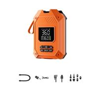 MotiveTech Pompa Elettrica con Display Digitale Senza Fili Pompa con Batteria Ricaricabile Universale Gonfiatore Elettrico per, Style to 3, Arancione, Arancione