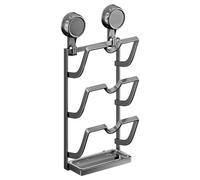MotiveTech Porta Coperchi Da Muro Rastrelliera Salvaspazio Organizzatore per Pentole Supporto Verticale a 3 Livelli in Acciaio Robusto Smontabile Adatto per La, Grigio