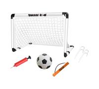 MotiveTech Porta da Calcio Pieghevole, Porta da Calcio Portatile con Pompa Ad, Compatta, per Allenamento, Porta da Calcio Giocattolo per Giochi, Bianco 60x45 cm