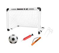 MotiveTech Porta da Calcio Pieghevole, Porta da Calcio Portatile con Pompa Ad, Compatta, per Allenamento, Porta da Calcio Giocattolo per Giochi, Bianco 120x80 cm