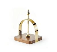 MotiveTech Porta Fazzoletti con Base in Legno Stabile Porta Fazzoletti da Tavolo Multiuso Accessorio per Ingresso, Array, Oro, Piccolo 13CM