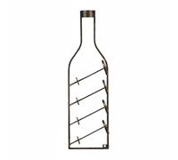 MotiveTech Portabottiglie da Parete in Ferro Decorativo Portabottiglie da Parete Salvaspazio Cantinetta Vino Stile Industriale per Ristorante, Cantina, Soggiorno, Bronzo 4 Bottiglie