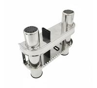 MotiveTech Portacanne da Pesca Doppio Supporto per Canne in Barca Staffa Doppio Alloggio in Acciaio Inox 304 Antiruggine Collocazione Stabile Riduce il Disordine