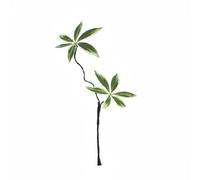 MotiveTech Ramo Decorativo Artificiale Fogliame Ramo Fronda Stelo Texture Realistica Effetto Legno Plastica Semipieghevole Senza Manutenzione Adatto per , Bordo Bianco 2-Forche