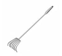 MotiveTech Rastrello a Manico Lungo Multiuso Rastrello in Acciaio Inossidabile Saldatura Robusta Coltivatore Manuale per Giardinieri, Spiaggia , 100CM , 7-Denti