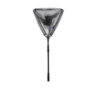 MotiveTech Rete da Pesca Pieghevole Rete Atterraggio Guadino Triangolare Manico Telescopico Design Compatto Richiudibile in Lega di Alluminio con Maglia, Nero, Nero, 1.8M