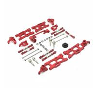 MotiveTech Revisione Auto Rc Set Accessori in Lega di Alluminio con Ammortizzatori Metallo Sterzo Aste Cvd Compatibile con Modelli 1/12 E 1/14 Adatto Pista Sterrata Parchi Principianti, Red