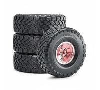 MotiveTech Ruote E Pneumatici Rc Crawler Set Completo Cerchi in Metallo Pneumatici in Gomma Profilo Largo Presa Elevata Peso Aggiuntivo Centro di gravità, Rosa