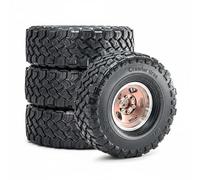 MotiveTech Ruote E Pneumatici Rc Crawler Set Completo Cerchi in Metallo Pneumatici in Gomma Profilo Largo Presa Elevata Peso Aggiuntivo Centro di gravità, Bronzo