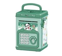 MotiveTech Salvadanaio Bambini Elettronico ATM Banca Cassaforte con Riconoscimento Facciale Funzione Musicale Educativo Adatto per Risparmio Regali Stanza Giochi, VERDE, Taglia unica bambino