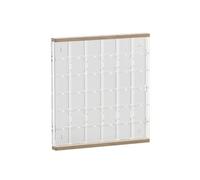 MotiveTech Scatola Espositiva in Acrilico Trasparente Scatola da Parete con Binari in Legno Naturale Salvaspazio Contenitore Espositivo per Appassionati di Hobby, 60x60mm, 36 Griglie