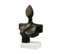 MotiveTech Scultura Decorativa | Finitura Nera Antichizzata, Torso Nudo, Moderno, Figura Umana, per Soggiorno, Ufficio, Libreria, Interior Designer