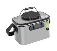 MotiveTech Secchio Pieghevole per Vivere con Design Pieghevole E Contenitore per Uso Esterno, 35 cm x 24 cm x 22 cm, Grigio con Maniglia