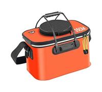 MotiveTech Secchio Pieghevole per Vivere con Design Pieghevole E Contenitore per Uso Esterno, 35 cm x 24 cm x 22 cm, Arancione con Manico