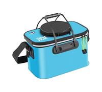 MotiveTech Secchio Pieghevole per Vivere con Design Pieghevole E Contenitore per Uso Esterno, 35 cm x 24 cm x 22 cm, Blu con Maniglia