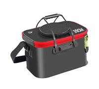 MotiveTech Secchio Pieghevole per Vivere con Design Pieghevole E Contenitore per Uso Esterno, 35 cm x 24 cm x 22 cm, Nero con Maniglia