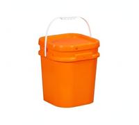 MotiveTech Secchio Quadrato con Coperchio Chiusura Ermetica Secchio in Plastica, Secchio con Coperchio Stabile e Resistente Stoccaggio Domestico, per Cucina Professionale, Arancione, 20L
