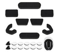 MotiveTech Set di Cuscinetti Antiurto, Ammortizzatori, di Ricambio, Lavabili, Universali, Traspiranti, per Caschi Sportivi, Spessore 2 Cm, Nero