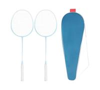 MotiveTech Set di Racchette da Badminton Luminose, Racchette da Allenamento per Badminton, Accessorio Ammortizzante con Borsa per Il Trasporto, Si Illuminano al, Azzurro