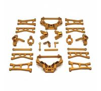 MotiveTech Set Telaio in Alluminio per Automodello 1/14 Alta Resistenza Set Sospensioni Alluminio Installazione Semplice Braccetti Sospensione Supporto a C, Oro