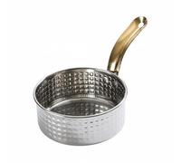 MotiveTech Single Handle Cooking Pan Pentolino Padella Casseruola Tegamino con Texture Aspetto Raffinato E Struttura Robusta in Acciaio Inossidabile Adatto per, 18CM, Manico Singolo Argento