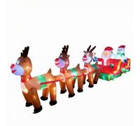 MotiveTech Slitta Gonfiabile con Renne e Figura di Neve Resistente al Soffio Scena Gonfiabile con Renne, Slitta, Figura di Neve Sicuro