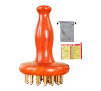 MotiveTech Spazzola Da Massaggio Massaggiatore Palmare Strumento Gua Sha Pettine Linfodrenaggio in Legno Robusto con Sfere Uniformi Adatto per Un Massaggio, Package a