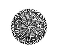 MotiveTech Spilla Simbolo Scudo Vichingo Medievale Norreno Spilla Ovale per Maglione con Scialle Celtico, Argento 2