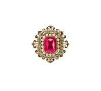 MotiveTech Spilla Vintage Brooch Pin con Cristalli Scintillanti Design retrò Vittoriano in Lega di Zinco Accessorio Elegante per Abbigliamento Femminile Adatta a, Rosa Rosso
