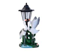 MotiveTech Statua con Lanterna Solare Decorativo Statua da Giardino con Lanterna Realistico Scultura Uccelli per Cortile, Sentiero, Americano, Con Statua Di Cicogne Blu E Lampada Solare