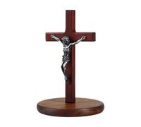 MotiveTech Statuetta del Crocifisso di Gesù per Decorazione, Ornamento Religioso per Giardino E Libreria, Argento