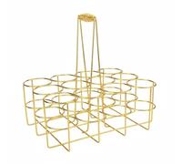 MotiveTech Supporto Birra Pieghevole Espositore Bottiglie Organizer Lattine Porta Bevande in Ferro Gestione Bevande 280-330ml Adatto per Bar Sale Feste, Piccolo, 12 Pezzi, Dorato