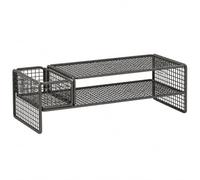 MotiveTech Supporto per Schermo Doppia Funzione di Altezza Regolabile E Scomparto Inferiore per Riporre Documenti E Accessori Informatici in Metallo Elegante Adatto per Ufficio , Nero , style to 1