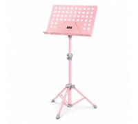 MotiveTech Supporto per Spartiti Musicale a Treppiede Portatile Supporto per Spartiti con Vassoio Traforato Antiscivolo Studenti di Musica, Concerti, Professionale, Rosa Pesca Laccato